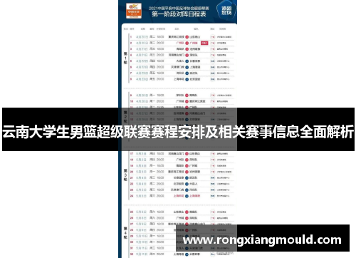 云南大学生男篮超级联赛赛程安排及相关赛事信息全面解析